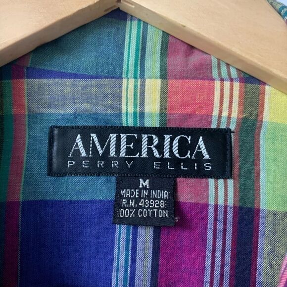 Vintage 80’s Perry Ellis Cotton Plaid Fall Jacket - Picture 7 of 12